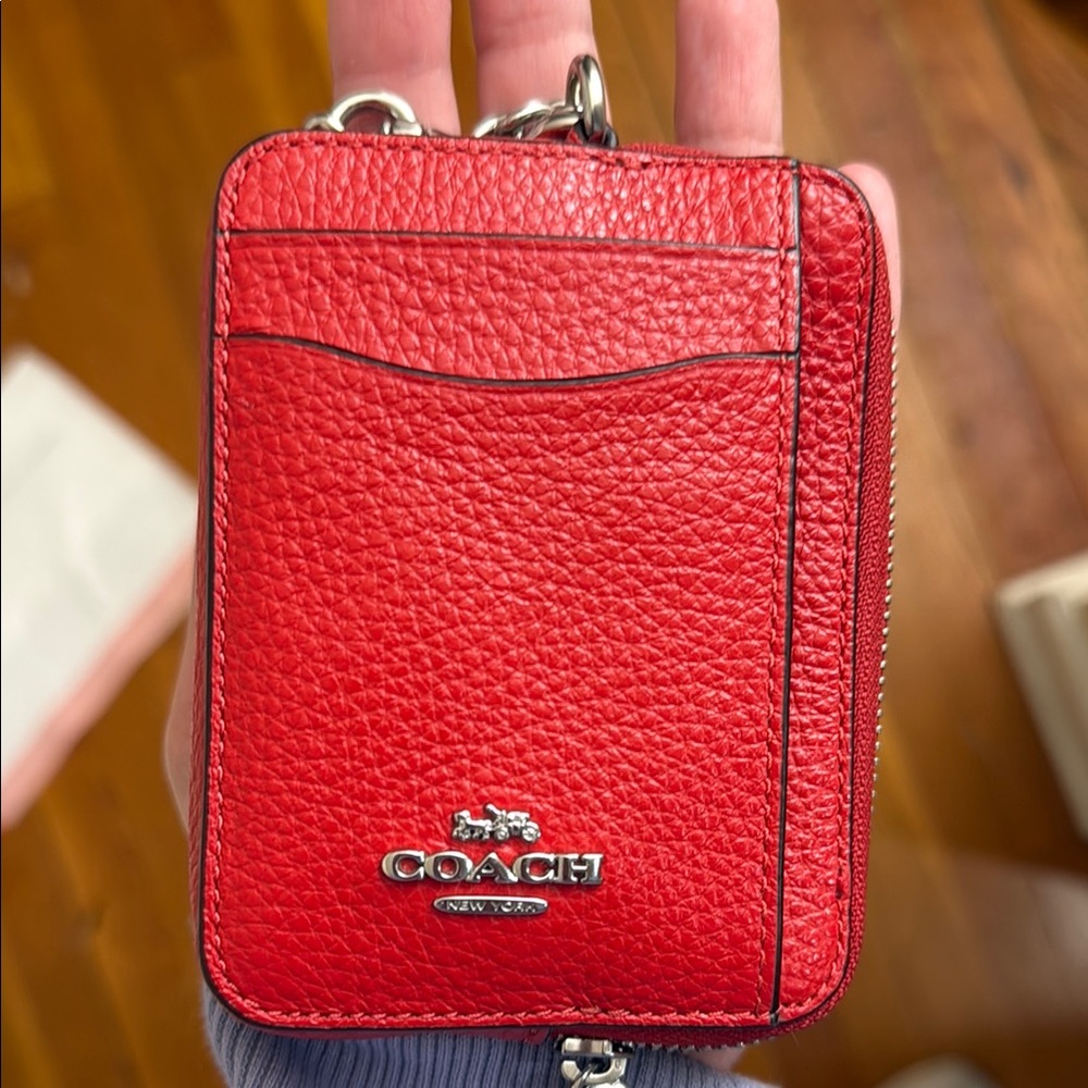 Coach Red Leather Card Holder